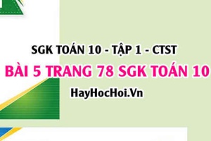 Giải bài 5 trang 78 Toán 10 Chân trời sáng tạo (SGK Tập 1)